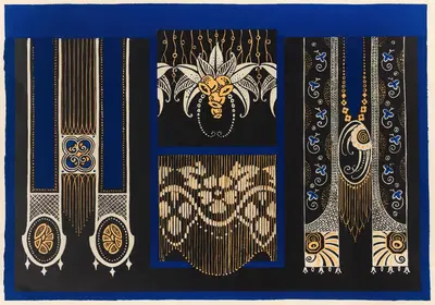 Современное оформление в текстиле Пл. 4 by Гастон Шарле, 1925 — digital art print download