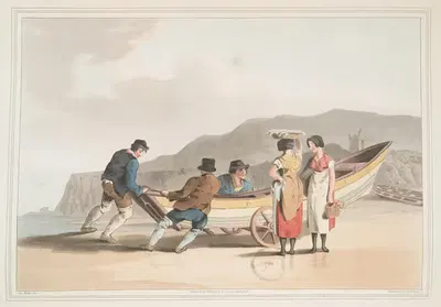 Рыбаки, Плита 5 by Джордж Уокер, 1814 — digital art print download