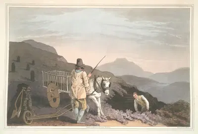 Торфяная телега, плита 27 by Джордж Уокер, 1814 — digital art print download