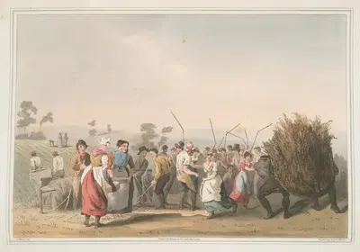 Изнасилование при обмолоте, пл. 15. by Джордж Уокер, 1814 — digital art print download