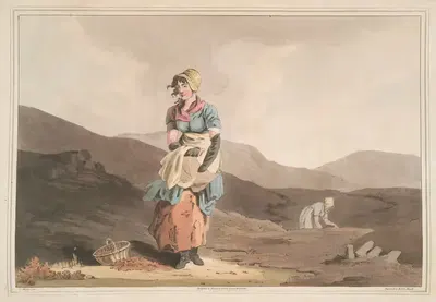Девушка клюквенного цвета, Пл. 13 by Джордж Уокер, 1814 — digital art print download
