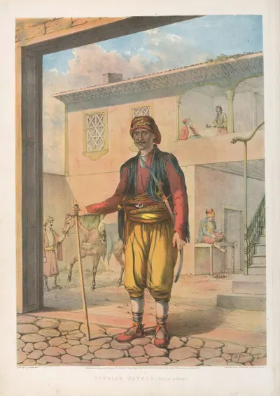 Турецкий кавасс (полицейский) by Генри Джон Ван-Леннеп, 1862 — digital art print download