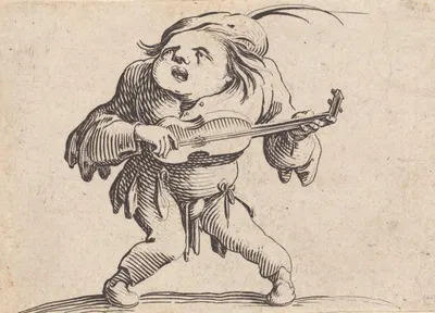 Le bancal jouant de la guitar by Jacques Callot, 1616-1622 — digital art print download