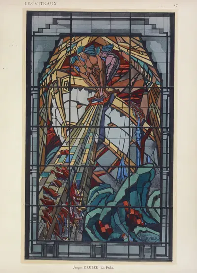 Рыбалка, в Павильоне Витража by Жак Грюбер, 1925 — digital art print download