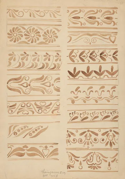 Štúdia ornamentov by Ján Thain, 1908 — digital art print download
