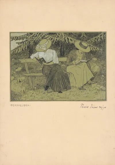 V lese by Ján Thain, 1912 — digital art print download