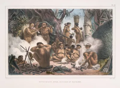 Ботокудос, Бурис, Патачос и Махарис by Жан Батист Дебре, 1834 - 1839 — digital art print download