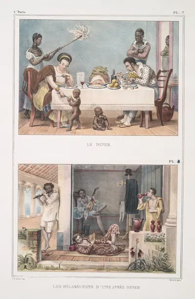 Ужин; Увлечения после ужина by Жан Батист Дебре, 1834 - 1839 — digital art print download