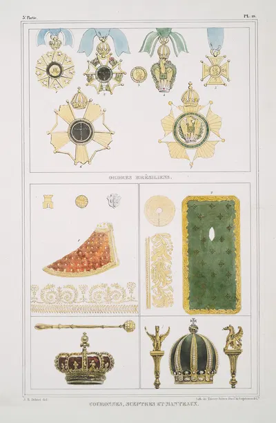 Бразильские ордена; Короны, скипетры и мантии by Жан Батист Дебре, 1834 - 1839 — digital art print download