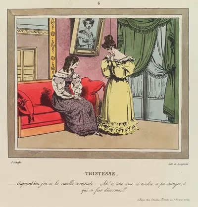 Грусть by Жан Габриэль Шеффер, 1800-1899 — digital art print download