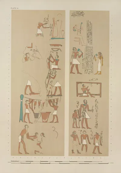 A scene representing the worship of Ptah, various tools and manufacturing processes, etc. by Joseph John Tylor, 1896 —…