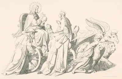Аллегория с Марией, Христом и четырьмя евангелистами by Иосиф фон Фюрих, 1848 — digital art print download