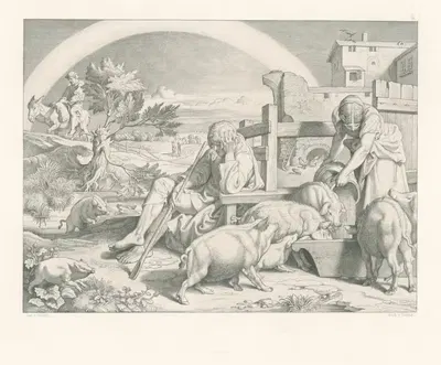 Пастушонок свиней by Иосиф фон Фюрих, 1830–1850 — digital art print download