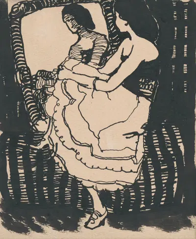 Пред зеркалом I. by Константин Ковари-Качмарик, 1908 — digital art print download