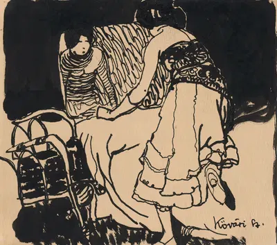 Пред зеркалом II. by Константин Ковари-Качмарик, 1908 — digital art print download