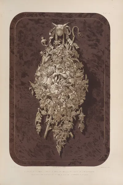 Группа цветов, вырезанных из дерева by Мэтью Дигби Уайатт, 1851 - 1853 — digital art print download