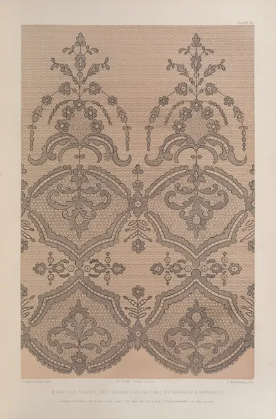 Черная кружевная отделка, (производство Ноттингема) by Мэтью Дигби Уайатт, 1851 - 1853 — digital art print download