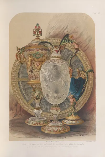 Эмалированный ваз и блюдо by Мэтью Дигби Уайатт, 1851 - 1853 — digital art print download