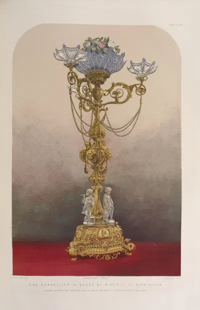 Газовый люстра из латуни by Мэтью Дигби Уайатт, 1851 - 1853 — digital art print download