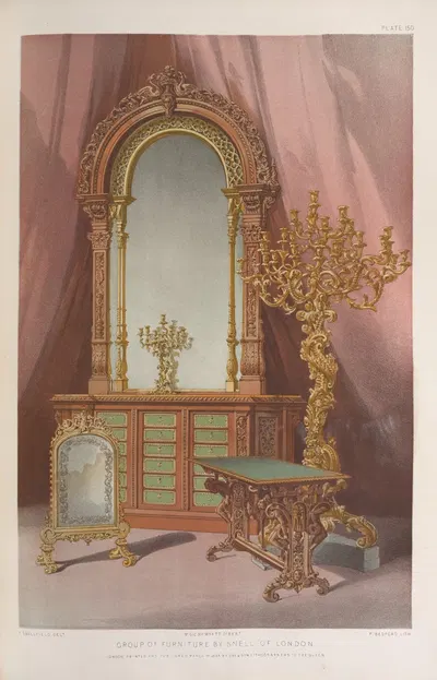 Группа мебели от Снелла из Лондона by Мэтью Дигби Уайатт, 1851 - 1853 — digital art print download