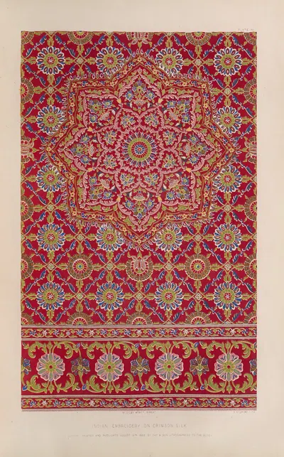 Индийская вышивка на алом шелке by Мэтью Дигби Уайатт, 1851 - 1853 — digital art print download