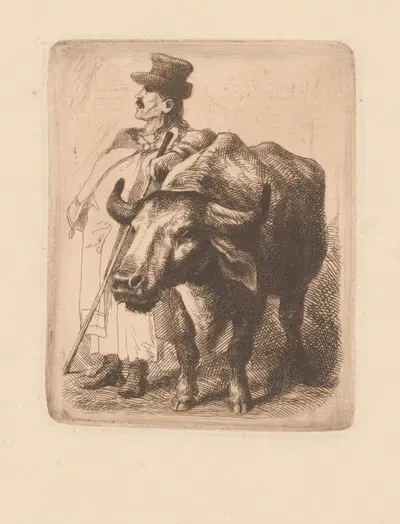 Pastier s voľom by Mihály Szemlér, 1869 — digital art print download