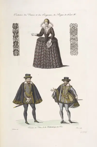 Costumes des dames et des seigneurs, du règne de Henri IV. by Nicolas Xavier Willemin, 1839 — digital art print download