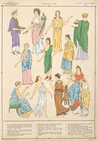 Древняя Греция – Модные дамы by Поль Луи де Жиффери, 1926-1927 — digital art print download