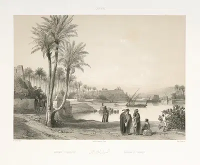 Ассуан (1-я Катаракта), Ассуан (1st Cataract) by Проспер Барбо, 1851 — digital art print download