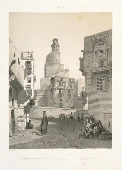 Quatier de la Mosquée de Touloun, Mosque of Touloun by Prosper Barbot, 1851 — digital art print download