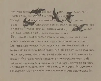 Tekstblad met kieviten. by Theo van Hoytema, 1892 — digital art print download