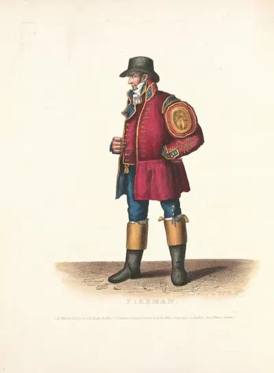 Fireman by Thomas Lord Busby, 1820 — digital art print download