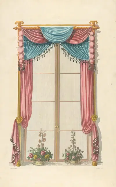 Red and blue drapery by Thomas Sheraton, 1805 - 1806 — digital art print download
