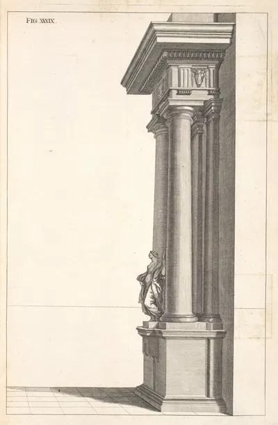 Часть архитектуры Дорика в перспективе. by Андреа Поссо, 1707 — digital art print download