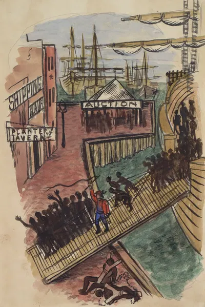 Рабовладельческий рынок в Чарльстоне by Бернарда Брайсон, 1935 — digital art print download