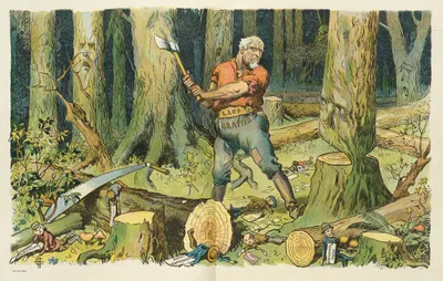 The massacre of the trees by Carl Hassmann, 1907 — digital art print download