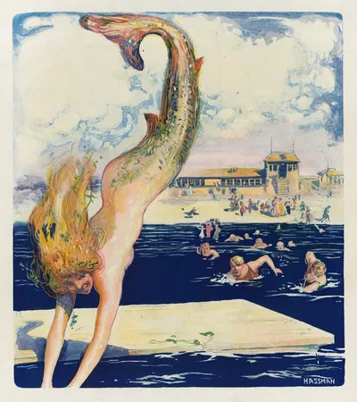 The pursuit by Carl Hassmann, 1910 — digital art print download