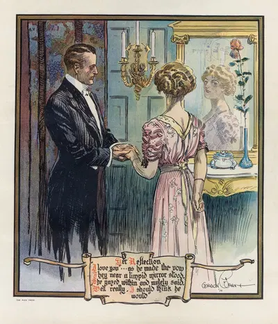 Her reflection by Gordon Grant, 1910 — digital art print download