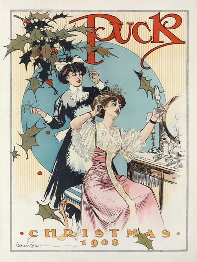 Puck Christmas 1908 by Gordon Grant, 1908 — digital art print download
