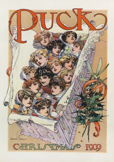 Puck Christmas 1909 by Gordon Grant, 1909 — digital art print download
