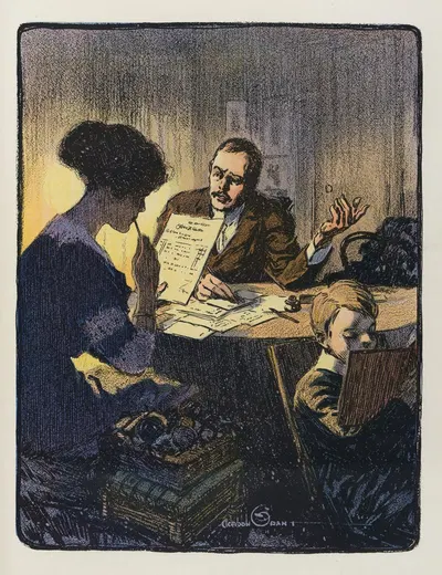 The American family – Under a high tariff by Gordon Grant, 1911 — digital art print download
