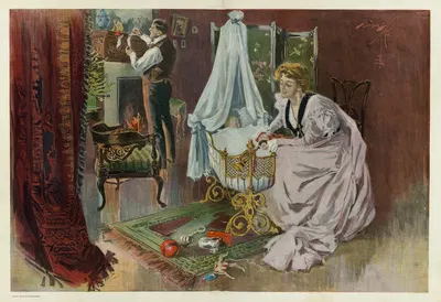 Первый визит Санта-Клауса by Харрисон Фишер, 1899 — digital art print download