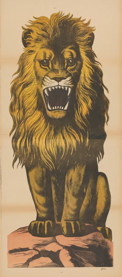 Ревущий лев by Рене Акерманн, 1906-1918 — digital art print download