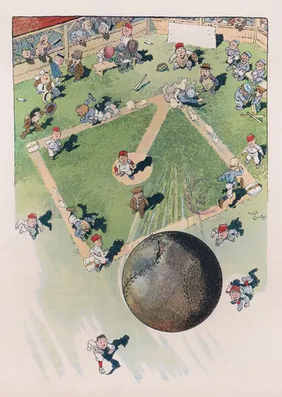 Вид с высоты на хоум-ран. by Уилл Кроуфорд, 1913 — digital art print download
