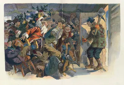 Рождество в горном лагере by Уилл Кроуфорд, 1912 — digital art print download