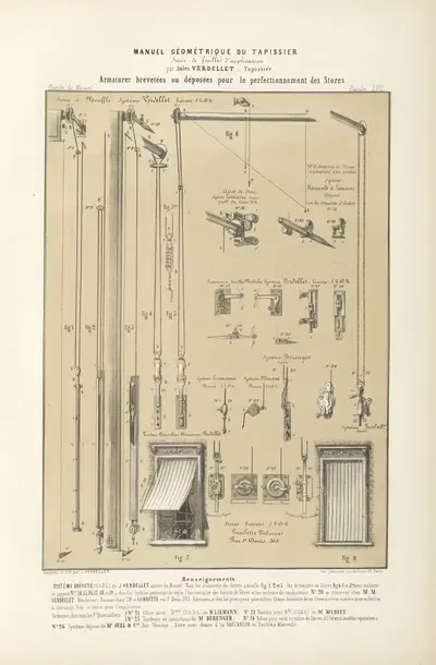 Armatures brévetées ou déposées pur le perfectionnement des stores. by Jules Verdellet, 1859 — digital art print download