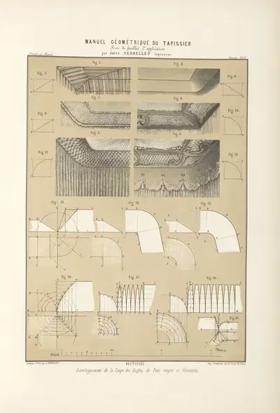 Développement de la coupe des angles de pans coupés et voussures. by Jules Verdellet, 1859 — digital art print download