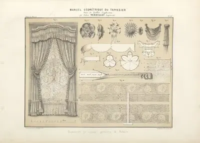Disposition de diverses garnitures de rideaux. by Jules Verdellet, 1859 — digital art print download