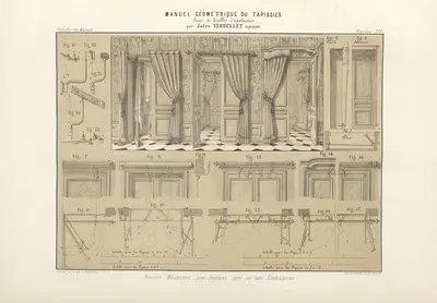 Diverses mécaniques pour portières avec ou sans embrasures. by Jules Verdellet, 1859 — digital art print download