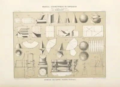 Géométrie descriptive principes généraux. by Jules Verdellet, 1859 — digital art print download